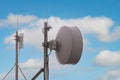 Close up top of communication Tower with antennas such a Mobile phone tower, Cellphone Tower, Phone Pole Royalty Free Stock Photo