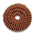 Circular Copper Coil Array on White Background Royalty Free Stock Photo