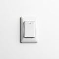 Simple White Light Switch on a White Wall switch electrical switch Royalty Free Stock Photo
