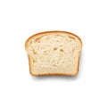 A single slice of soft white bread on a white background Royalty Free Stock Photo
