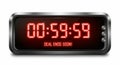 Digital Countdown Timer Displaying 00:59:59 with \