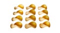 Golden Potato Chips Arranged on Black Background Royalty Free Stock Photo