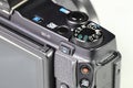 Close up top panel of hi-end compact Digital Camera, Mirrorless Digital Camera. Royalty Free Stock Photo