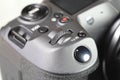 Close up top panel of hi-end Digital Camera, Mirrorless Digital Camera.