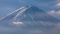 Close up top of snow covered top Fuji Mountain, Japan Royalty Free Stock Photo