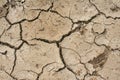 Top view of arid land with dry cracked ground Royalty Free Stock Photo