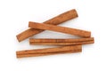Close up top view cinnamon sticks isolated on white background Royalty Free Stock Photo