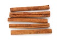 Close up top view cinnamon sticks isolated on white background Royalty Free Stock Photo