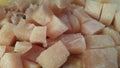 Fresh finely chopped chicken meat steaks with meat fat