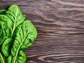 close up top view fresh spinach on table, healthy food concept