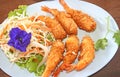 Top view fried shrimp balls Royalty Free Stock Photo