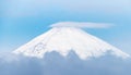 Close up view of Fuji mountain with snow cover with could Royalty Free Stock Photo