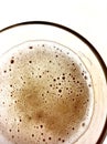 Close up, top view of a glass mug of beer Royalty Free Stock Photo