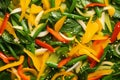 Close-up top view of ingredients Wakame Remix Salad Veggie, Japanese food. AI Generated