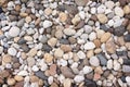 Top view multicolored pebble, rock or gravel pattern for background