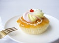 orange vanilla cream cake. Royalty Free Stock Photo