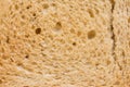 Close up top view of rusk, toasted bread background