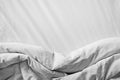 Close up top view white messy bedding Royalty Free Stock Photo