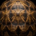 Close-up of a tortoise shell displaying a geometric, star-like Royalty Free Stock Photo