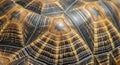 Close-up of a tortoise shell displaying intricate patterns and textures. The shell features Royalty Free Stock Photo