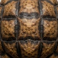 Close-up of a tortoise shell, displaying its characteristic geometric pattern with raised, Royalty Free Stock Photo