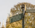 Close up of Tourist Information Directing Sign in Lincoln Cathedral Quarter