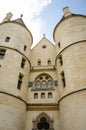 Close-up of the towers of the Conciergerie in Paris