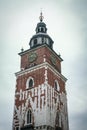 Town Hall Tower of Krakow, Poland, on a sunny day. Also called wieza ratuszowa w krakowie, it is a major landmark Royalty Free Stock Photo