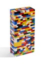 Close-up of a toy tower made of building blocks Royalty Free Stock Photo