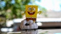 Close up toys made of plastic, spongebob-shaped