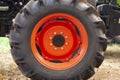 Tractor tire in a farm, agriculture concpet