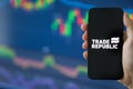 Close up Trade Republic mobile stock trading on smartphone