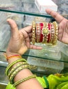 Close-Up of Traditional Bangles and Bridal Bangle Design Royalty Free Stock Photo
