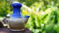 Close up of traditional ceramic drink bottles Royalty Free Stock Photo