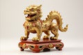 Close-up of Traditional Chinese Dragon with Exquisite Gold and Multicolored Ornaments