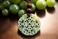 close-up of a traditional chinese jade pendant Royalty Free Stock Photo