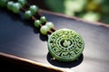close-up of a traditional chinese jade pendant Royalty Free Stock Photo