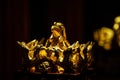 Close-up of traditional Chinese luxury gold tiara