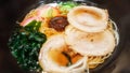 Close-up traditional japanese food ramen pork chashu