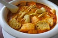 Close up of traditional Malaysian curry laksa dish