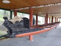 Traditional Maori Wooden carved ship new zealand