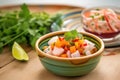 close-up of traditional peruvian ceviche with sweet potato Royalty Free Stock Photo