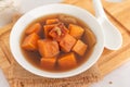 Close-up, Traditional Thai food, Sweet potato with ginger soup Thai Dessert, Sective focus Royalty Free Stock Photo