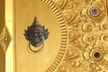 Traditional Thai-style church door art the temple in Thailand Royalty Free Stock Photo