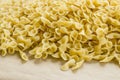 Traditional Turkish Dry Bow Tie Pasta,Macaroni Background,top view. Royalty Free Stock Photo