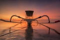 Close up of Outrigger Boat, Traditional Fishing Boat, Jukung of Bali Indonesia Royalty Free Stock Photo