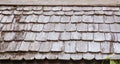Close up traditional wooden roof tile of old house Royalty Free Stock Photo