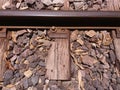 Close-up of train tracks Royalty Free Stock Photo