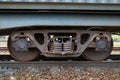 Close-up of train wheelset Royalty Free Stock Photo