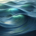 Close-up of a translucent green ocean wave cresting with light water waves Royalty Free Stock Photo